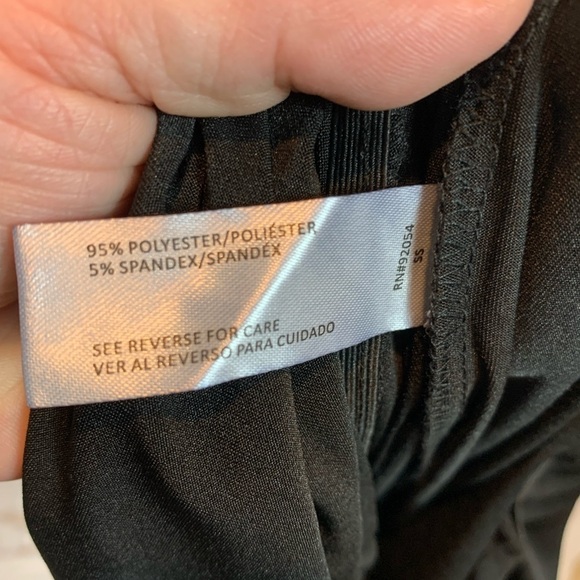 Love By Design Cap Sleeve Cowl Neck Tie Waist Jumpsuit - Black - size 1X - Picture 7 of 8